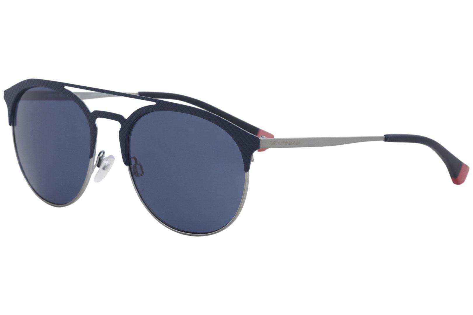 Emporio Armani Women's EA2052 EA/2052 Fashion Pilot Sunglasses - Matte Blue Gunmetal/Blue   3181/80 - Lens 56 Bridge 19 B 47.7 ED 59.8 Temple 140mm