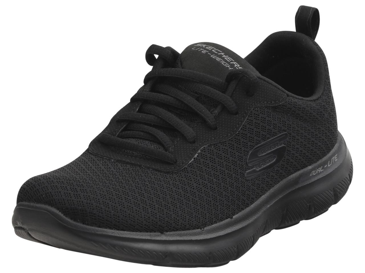 Skechers Women's Flex Appeal 2.0 Newsmaker Memory Foam Sneakers Shoes - Black - 8.5 B(M) US