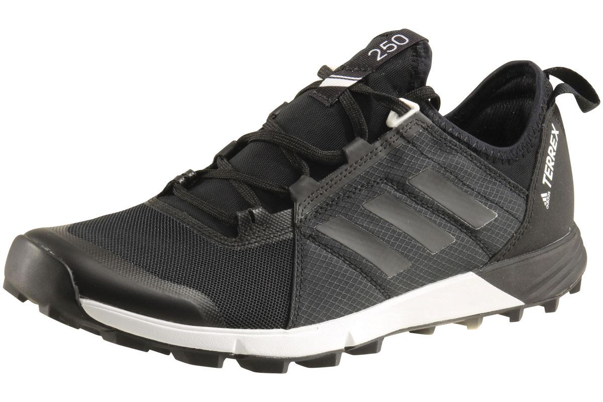 Adidas Men's Terrex Agravic Speed Trail Running Sneakers Shoes - Black/Black/White - 9 D(M) US