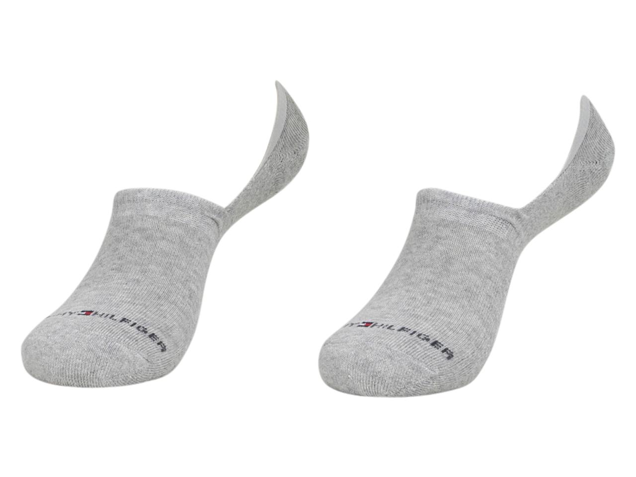 Tommy Hilfiger Men's 2 Pairs No Show Liner Socks - Oxford Heather Grey - 10 13; Fits 7 12