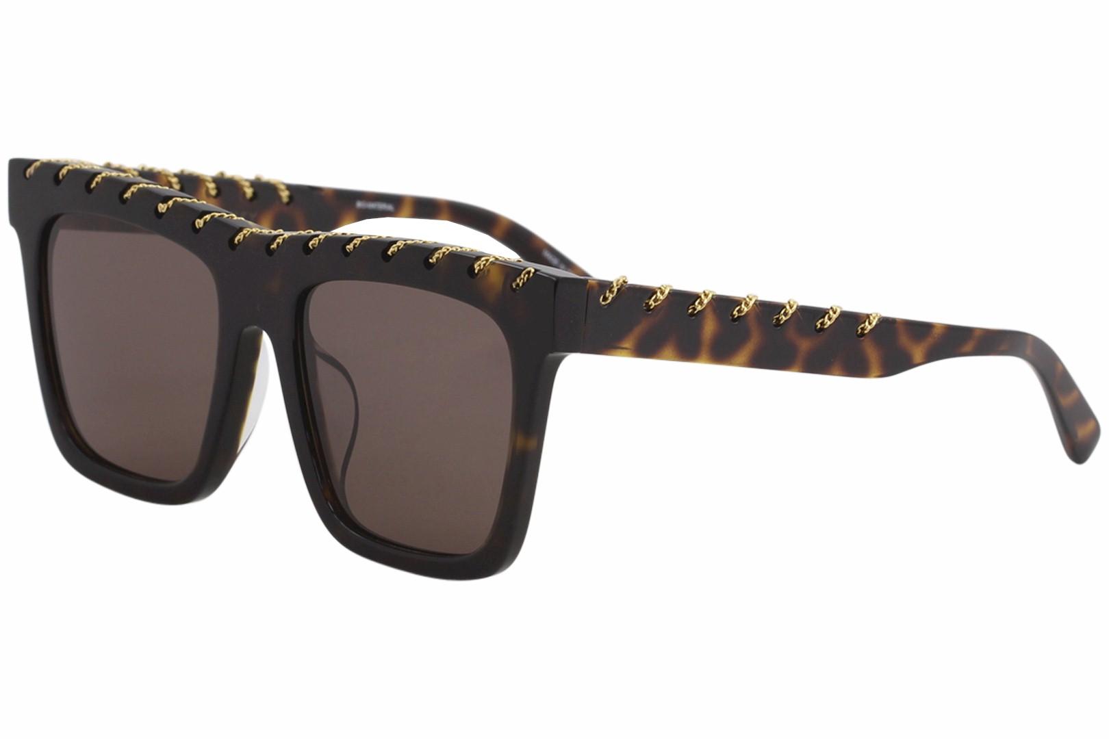 Stella McCartney Falabella SC0128SA SC/0128/SA 002 Havana Square Sunglasses 54mm - Havana Gold/Brown   002 - Lens 54 Bridge 20 Temple 150mm (Asian Fit)