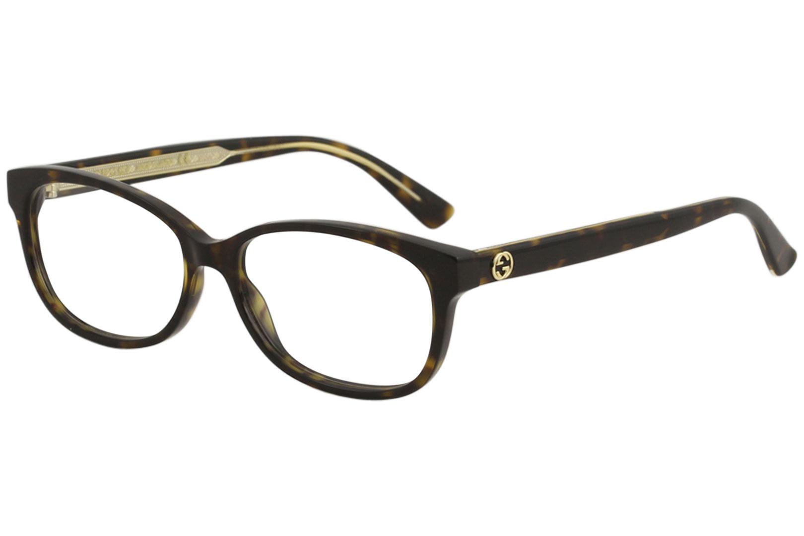 Gucci Women's Eyeglasses GG0309O GG/0309/O Full Rim Optical Frame - Havana   002 - Lens 54 Bridge 15 Temple 140mm