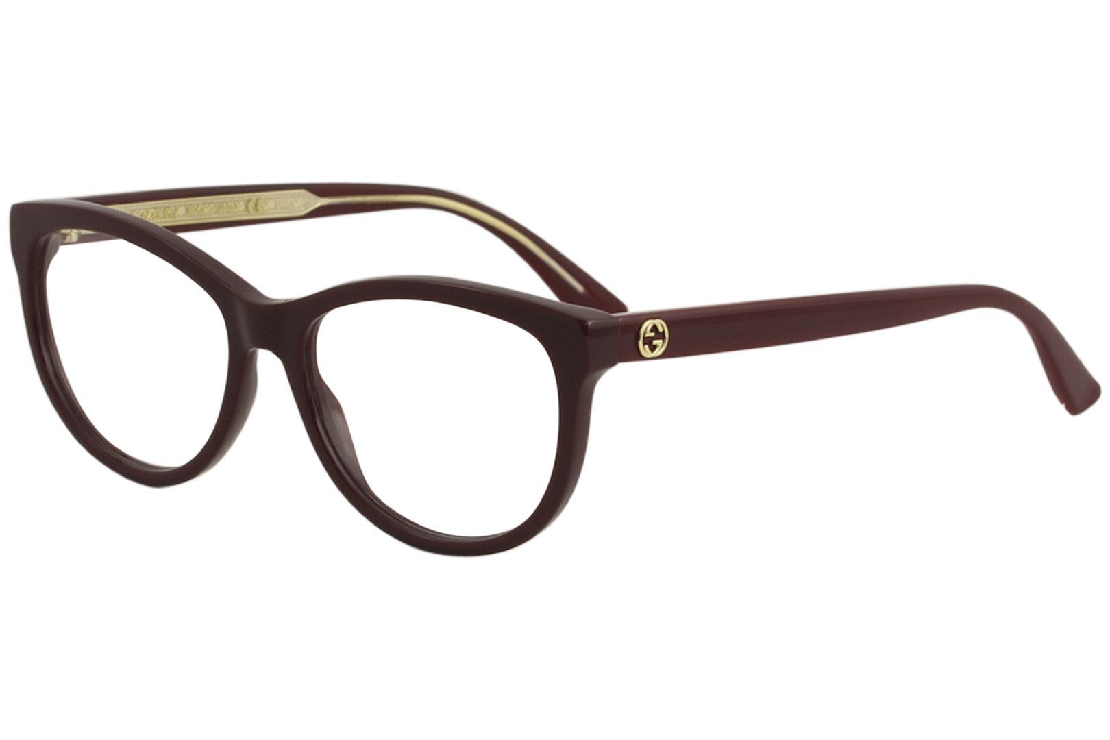 Gucci Women's Eyeglasses GG0310O GG/0310/O Full Rim Optical Frame - Burgundy   003 - Lens 53 Bridge 16 Temple 140mm