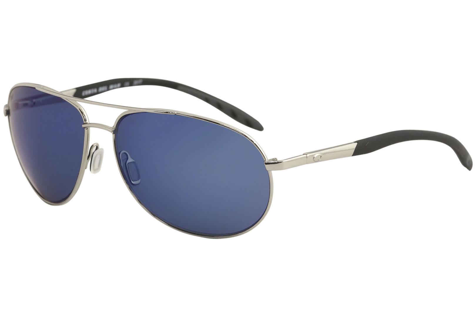 Costa Del Mar Men's Wingman Polarized Fashion Pilot Sunglasses - Palladium/Blue Mirror Polarized   OBMP - Lens 61 Bridge 14 Temple 131mm