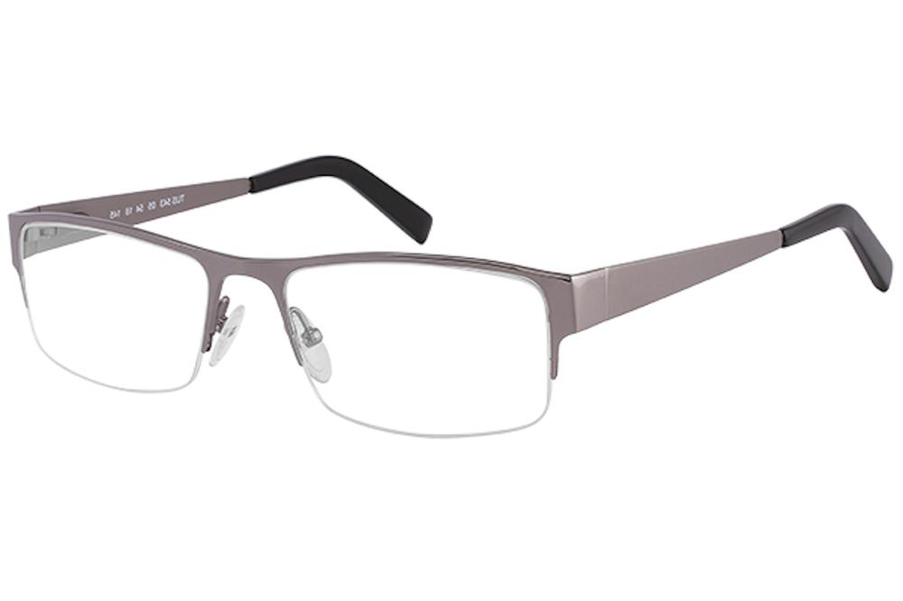 Tuscany Men's Eyeglasses 543 Half Rim Optical Frame - Gunmetal   05 - Lens 54 Bridge 18 Temple 145mm