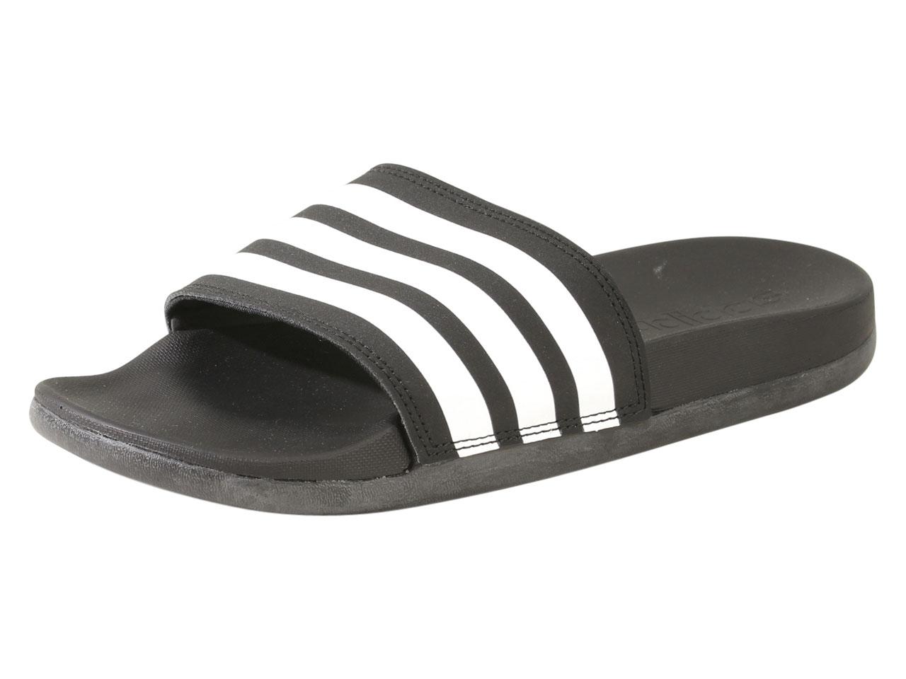 Adidas Men's Adilette Comfort Cloudfoam Plus Slides Sandals Shoes - Black - 10 D(M) US