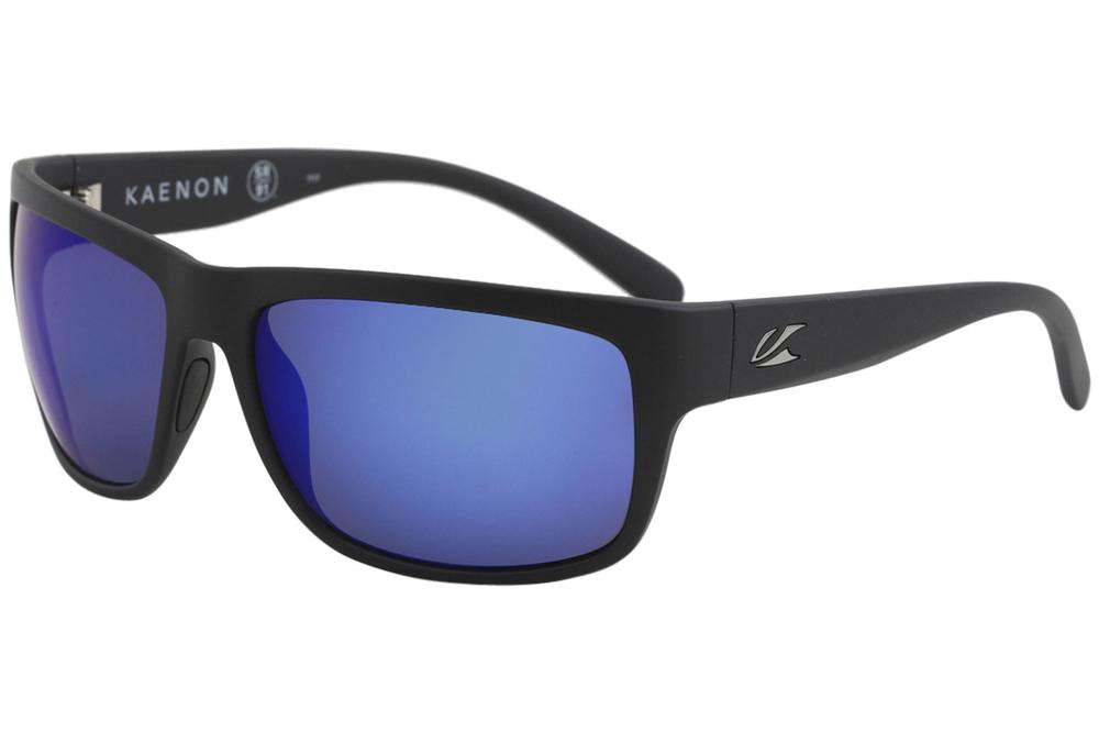 Kaenon Men's Redding Fashion Square Polarized Sunglasses - Matte Black Gunmetal/Pol Brown Blue Mirror   B12 - Lens 62 Bridge 17 B 43 Temple 125mm