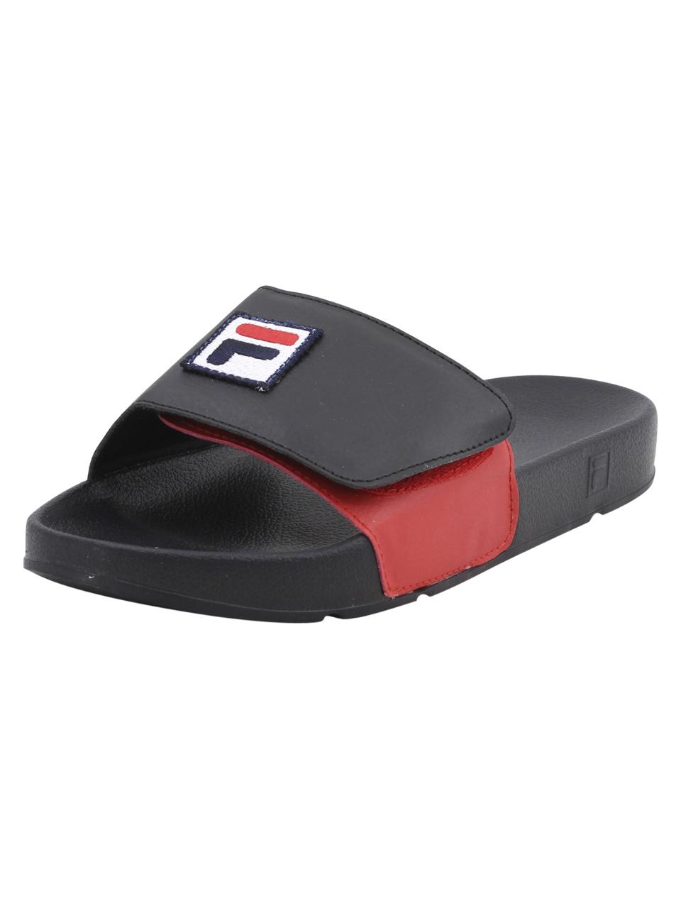 Fila Men's Drifter Strap Slides Sandals Shoes - Black/White/Fila Red - 11 D(M) US