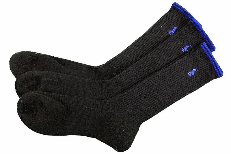 Polo Ralph Lauren Men's 3 Pack Technical Performance Crew Socks - Black - Sock 10 13; Fits 6 12.5