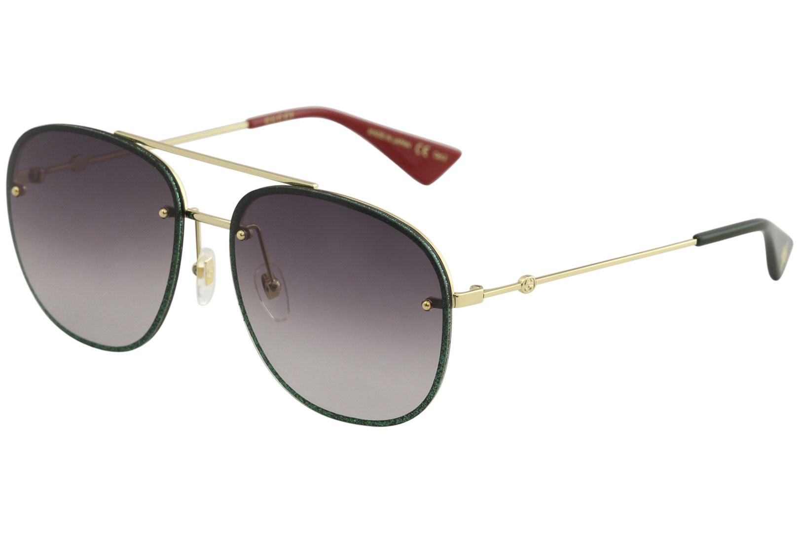 Women's  GG0227S GG/0227/S Fashion Pilot Sunglasses - Gold/Grey Gradient   001 - Lens 62 Bridge 16 Temple 145mm - Gucci Sensual Romantic