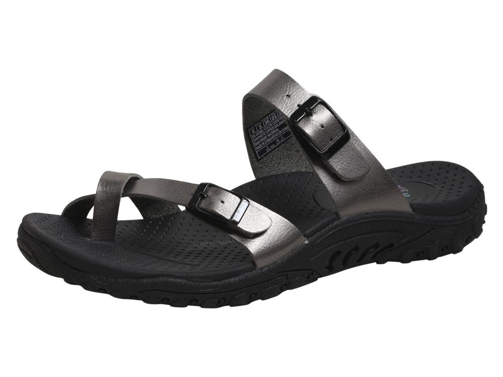 Women's Reggae  Strappy Flip Flops Sandals Shoes - Grey - 7 B(M) US - Skechers Wishlist