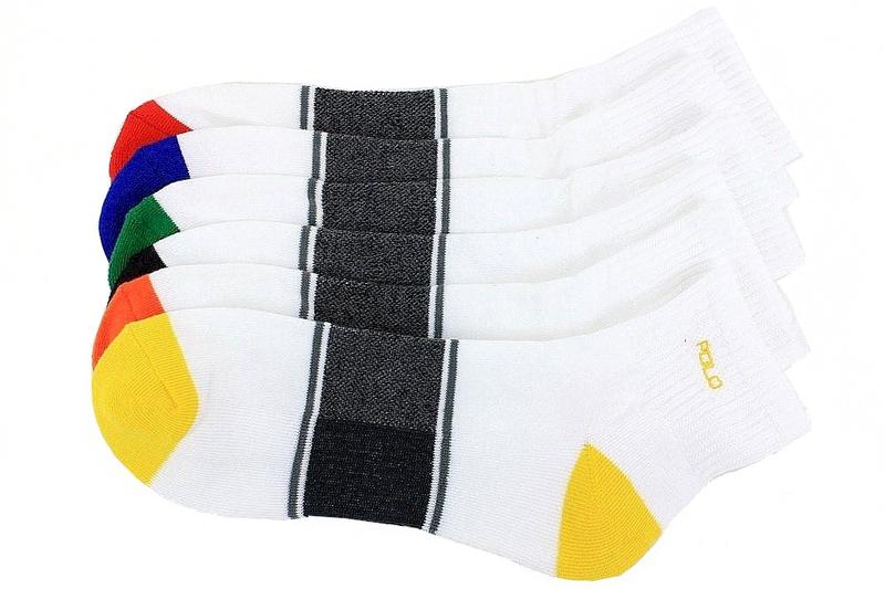 Polo Ralph Lauren Men's 6 Pack Sport Quarter Socks - White - 10 13; Fits Shoe 6 12.5 -  8240100PK