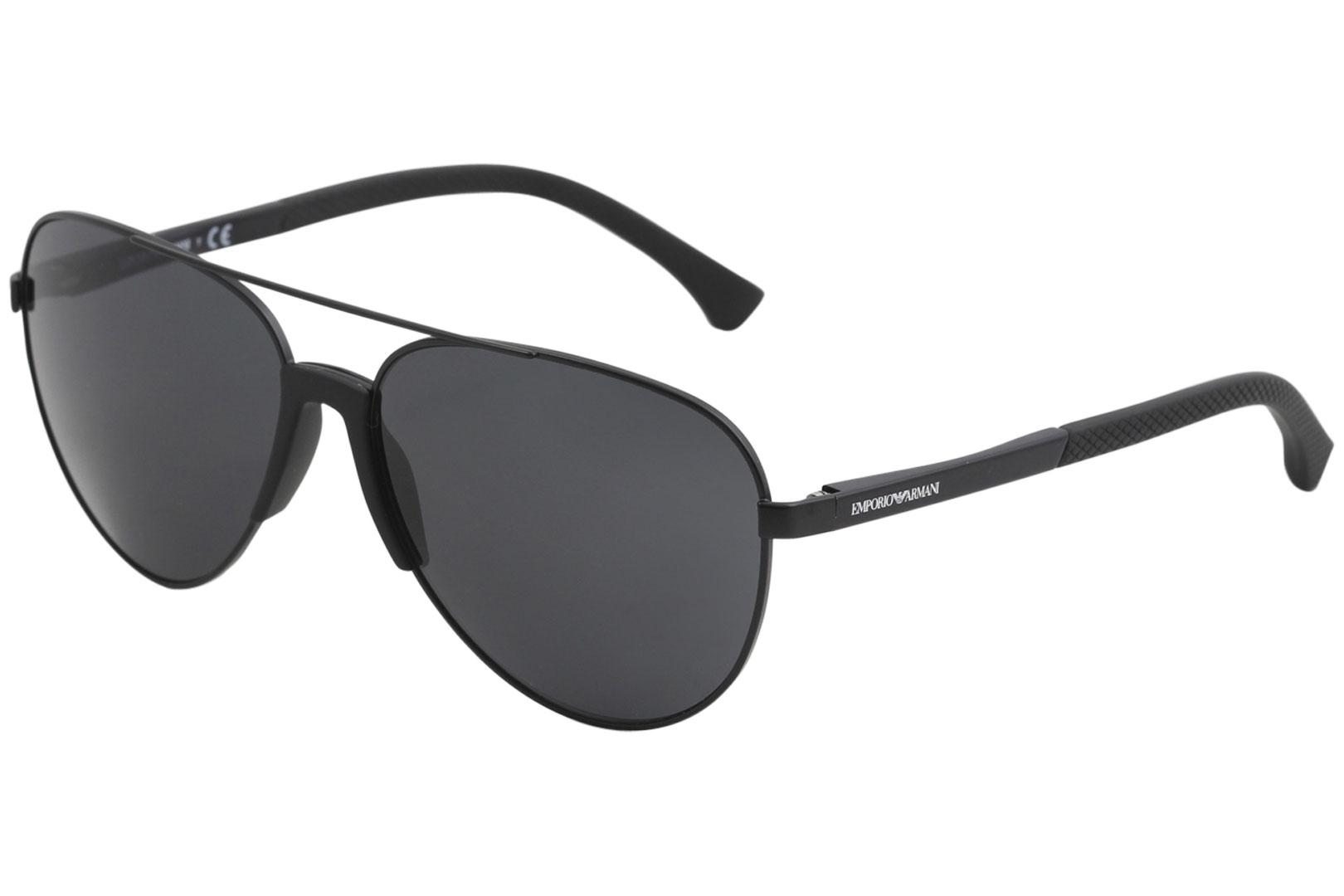 Emporio Armani Men's EA2059 EA/2059 Fashion Pilot Sunglasses - Black - Lens 61 Bridge 15 Temple 140mm