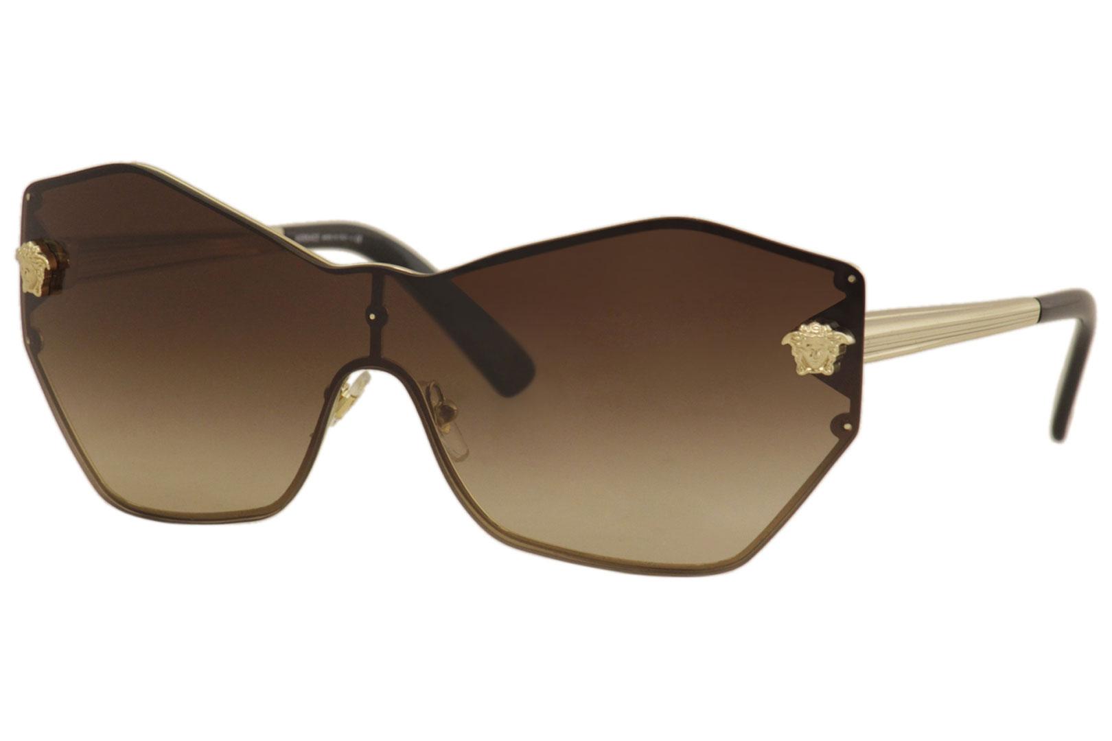 Versace Glam-Medusa VE2182 VE/2182 1252/13 Pale Gold Shield Sunglasses