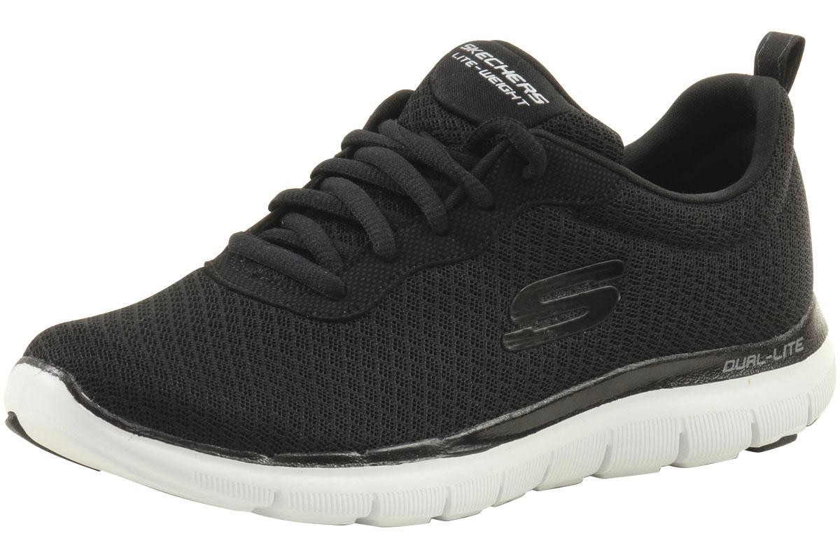 Skechers Women's Flex Appeal 2.0 Newsmaker Sneakers Shoes - Black/White - 6.5 B(M) US