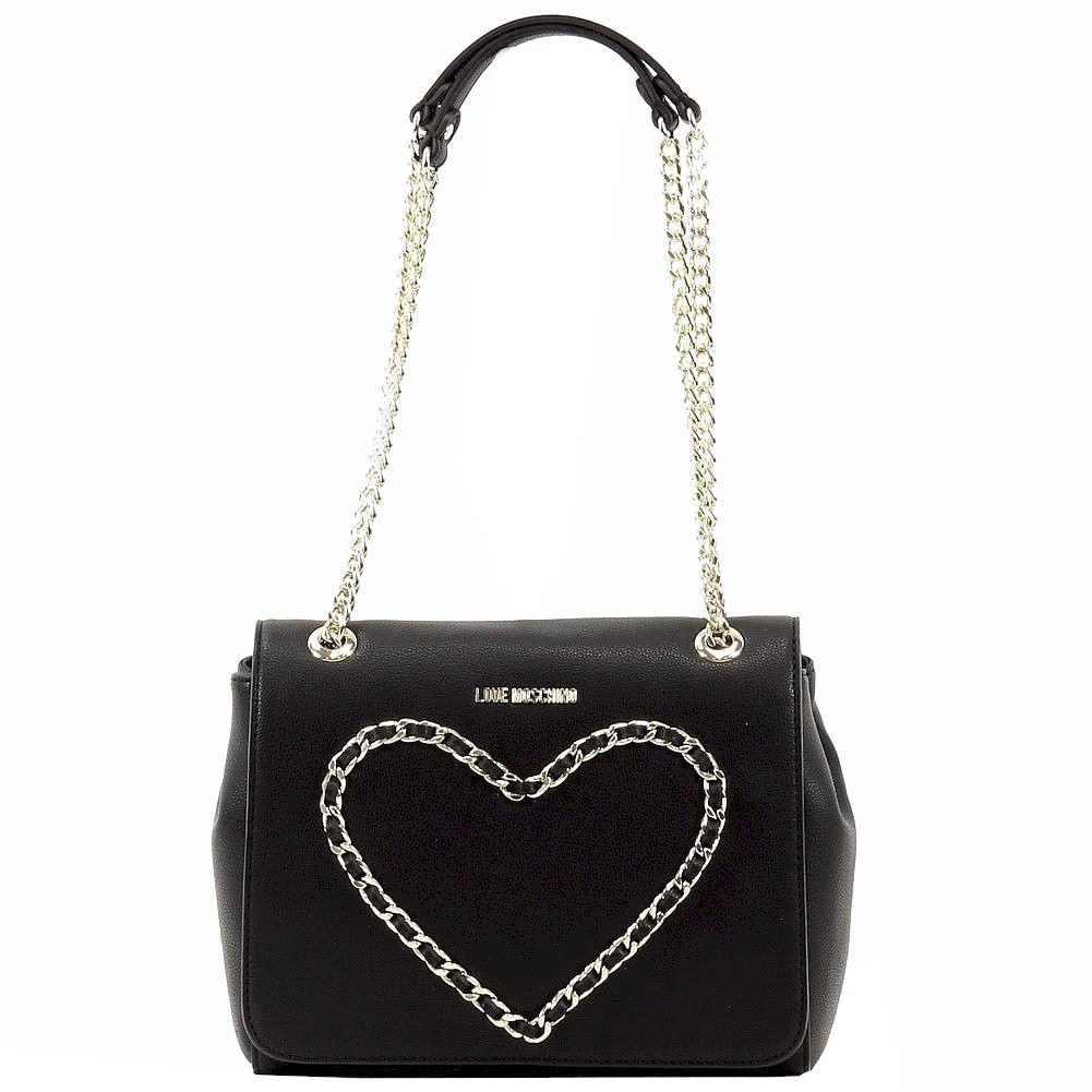 Love Moschino Women S Chain Heart Flap Over Satchel Handbag