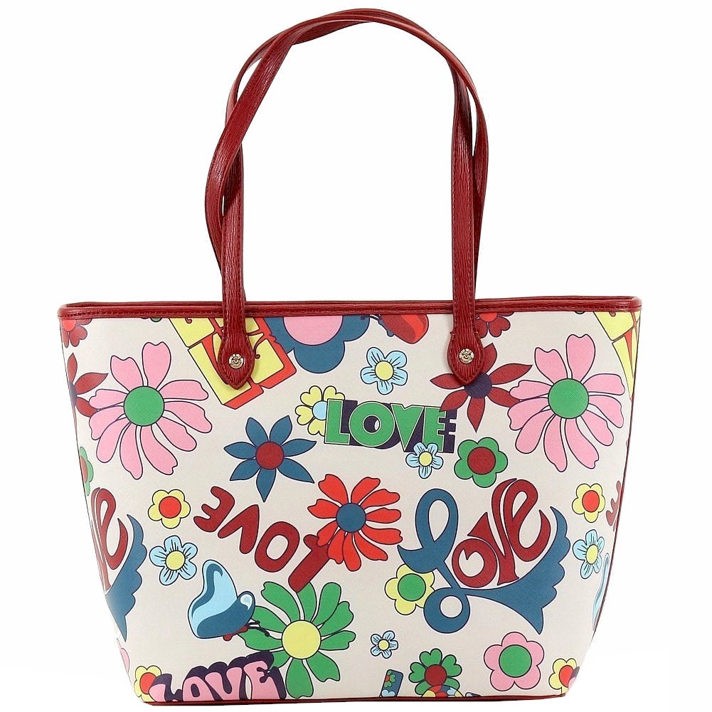 Love Moschino Women S Love Print Large Tote Handbag