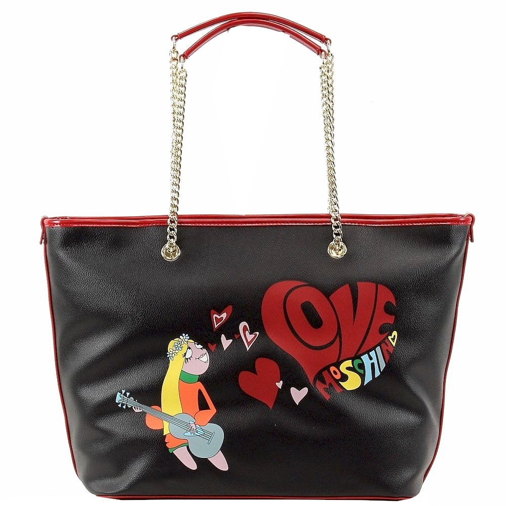 Love Moschino Women S Hippie Girl Love Stamped Tote Handbag