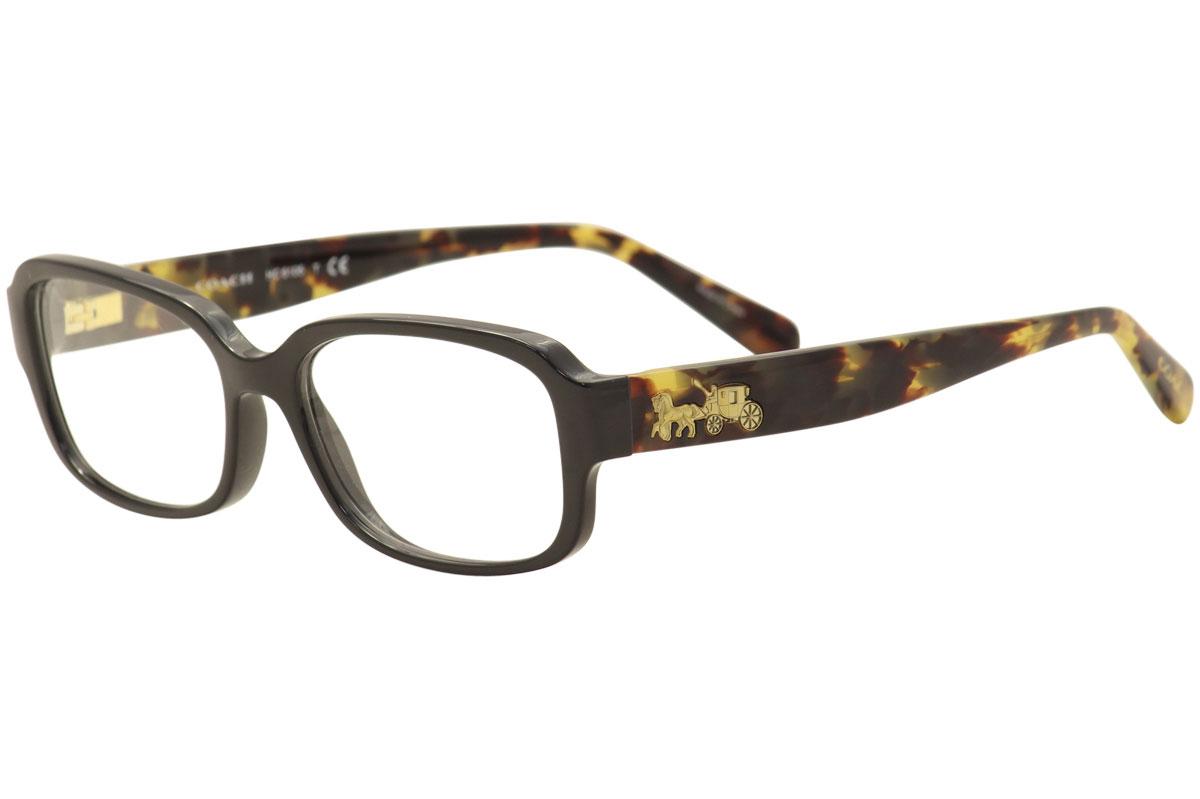 Coach Women's Eyeglasses HC6105 HC/6105 Signature Full Rim Optical Frame - Black/Dark Vintage Tortoise   5449 - Lens 51 Bridge 15 Temple 140mm