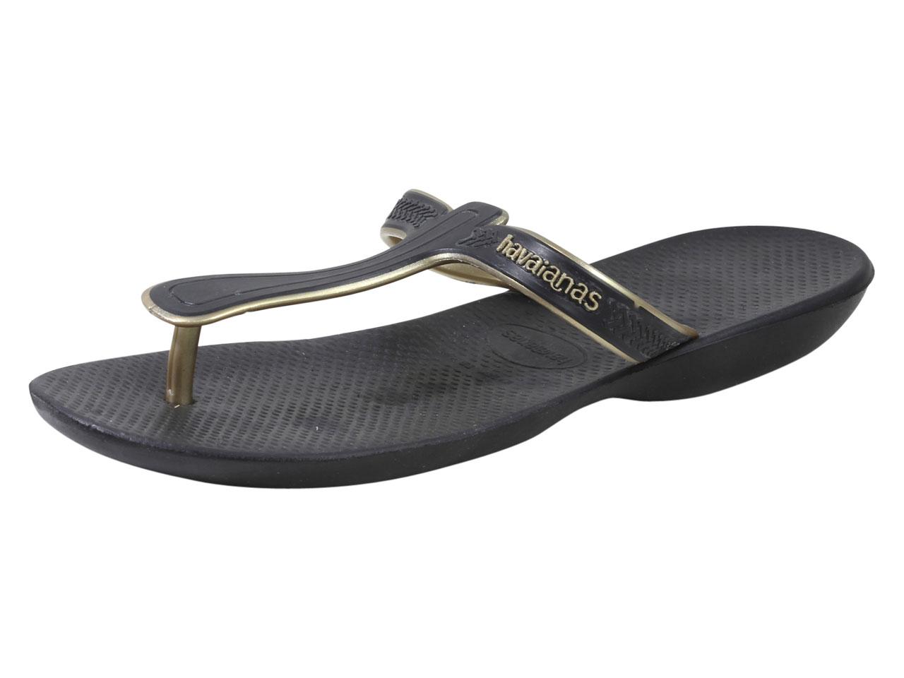 Havaianas Women's Casuale Flip Flops Sandals Shoes - Black - 7 8 B(M) US/6 7 D(M) US