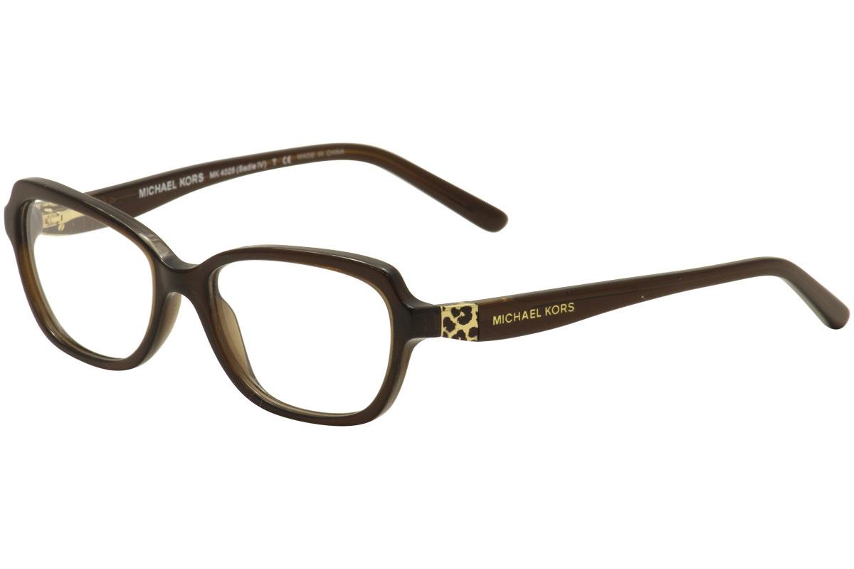 Michael Kors Women's Eyeglasses Sadie IV MK4025 MK/4025 Full Rim Optical Frame - Dark Brown Crystal/Gold/Leopard   3085 - Lens 51 Bridge 16 Temple 135mm