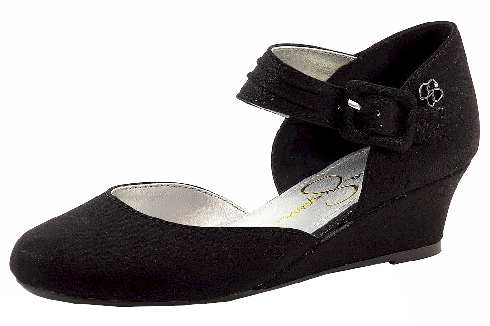 Jessica Simpson Girl's Tatiana Fashion Wedge Heel Shoes - Black - 13   Little Kid