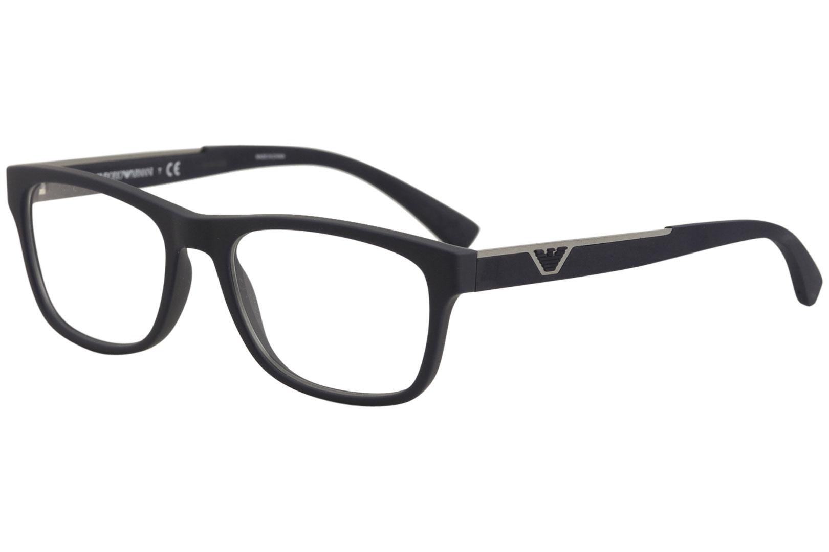 Emporio Armani Men's Eyeglasses EA3082 EA/3082 Full Rim Optical Frame - Brown - Lens 53 Bridge 17 B 37.4 ED 56.1 Temple 140mm