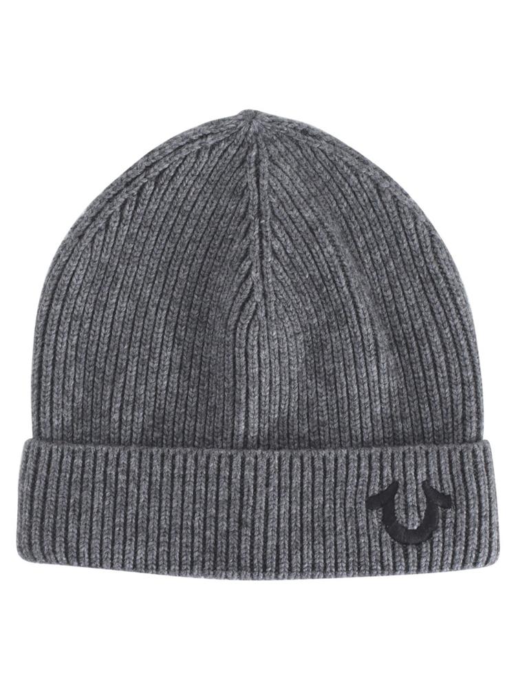 True Religion Men's Ribbed Knit Beanie Cap Hat