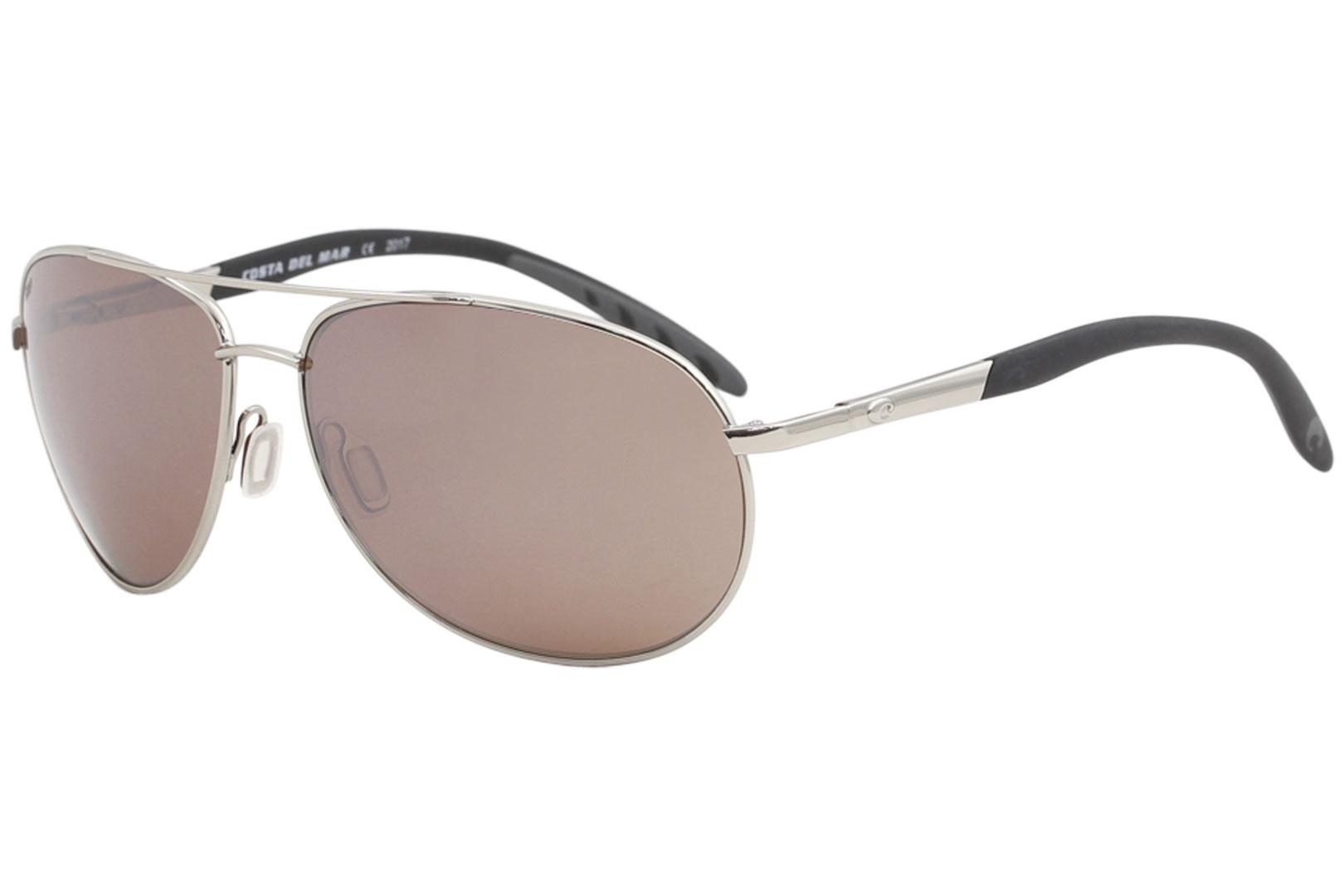 Costa Del Mar Men's Wingman Polarized Fashion Pilot Sunglasses - Palladium/Polarized Copper Silver Mirror - Lens 61 Bridge 14 Temple 131mm