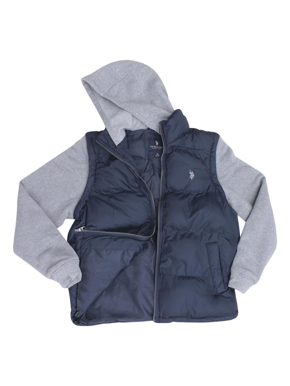 polo vest with hoodie
