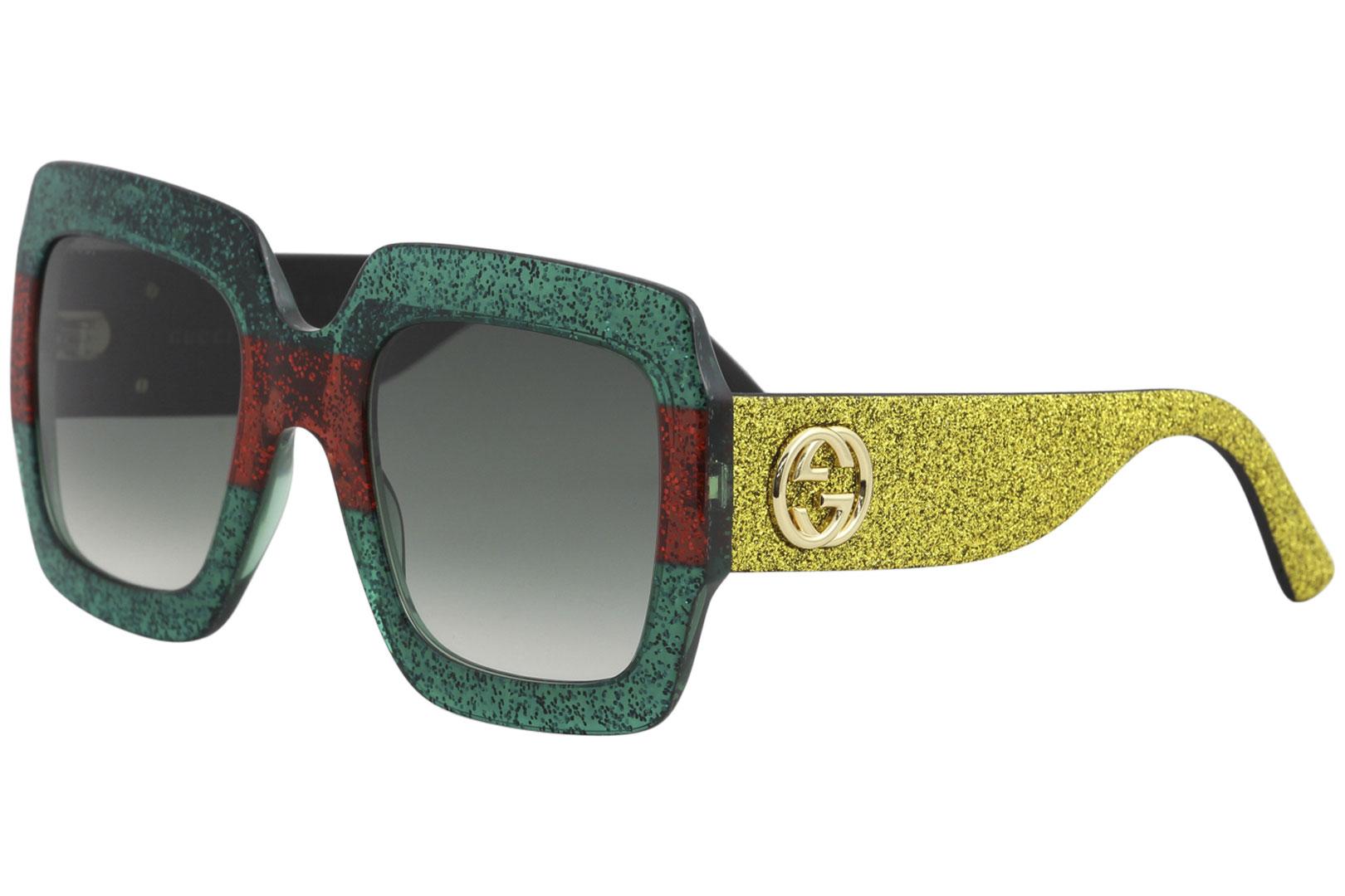 Gucci Women's Urban Collection GG0102S GG/0102/S Sunglasses - Green Red Gold/Green Gradient   006 -  Lens 54 Bridge 25 Temple 145mm
