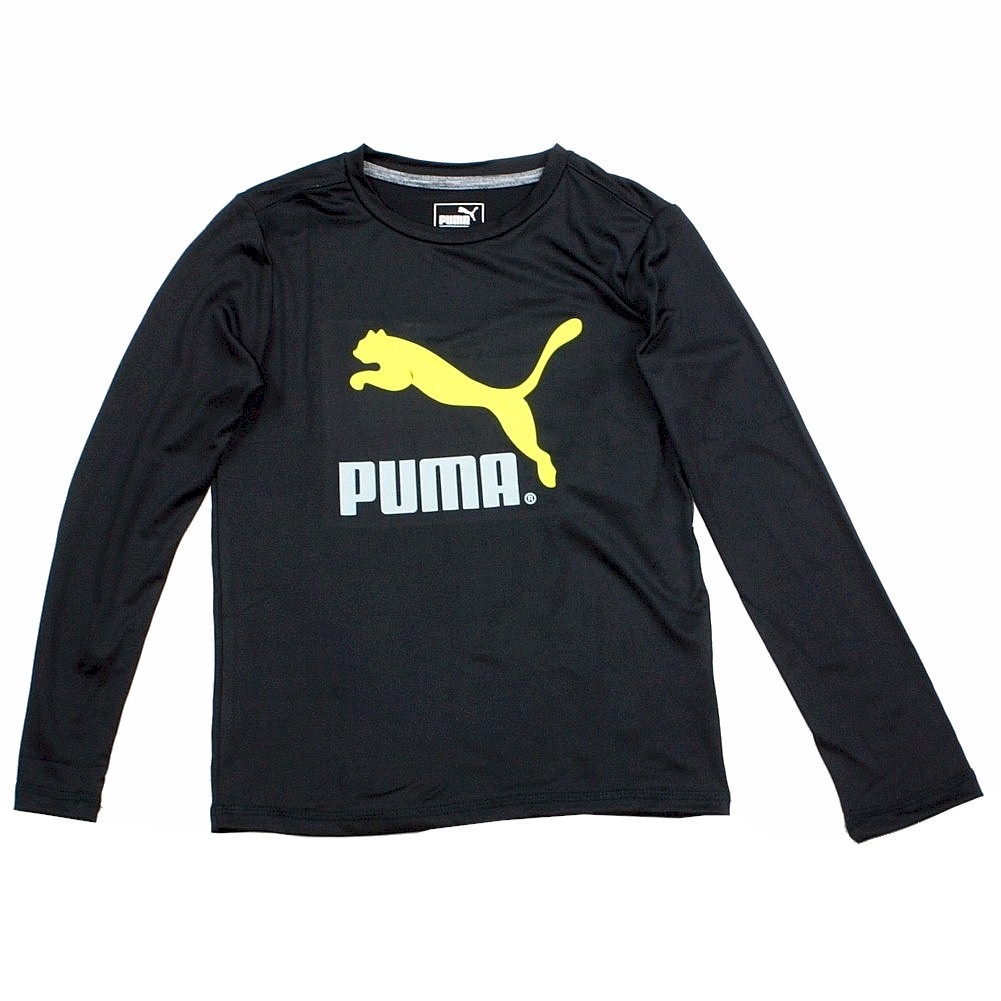 Puma Boy's No. 1 Logo Long Sleeve Crew Neck Sport Shirt - Black - 4 -  No. 1 Logo; 1151408F