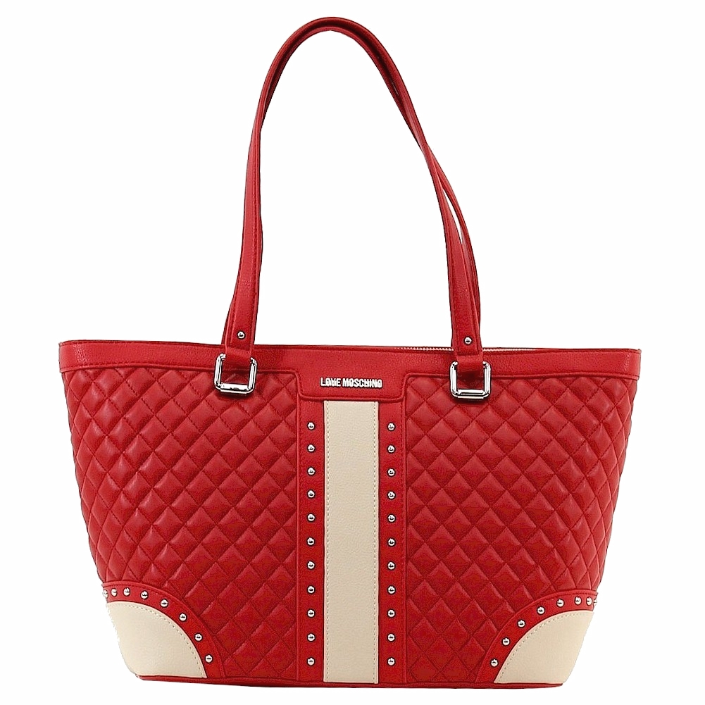 Love Moschino Women's Quilted & Studded Tote Handbag - Red -  JC4041PP11LA