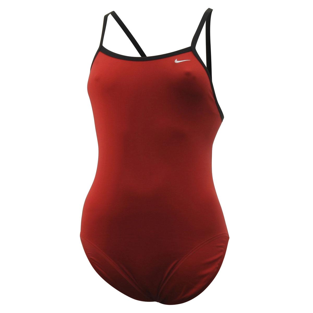 Nike Poly Core Solids Classic Lingerie Tank Racerback Performance Swimwear - University Red - 4 (30)