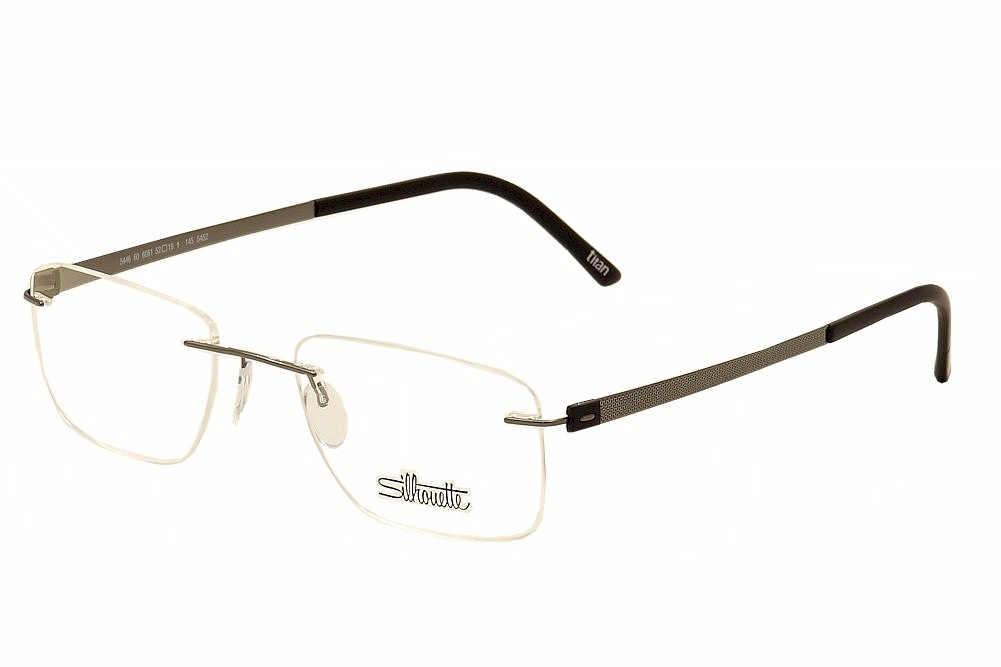 Silhouette Eyeglasses Titan Accent Chassis 5452 Rimless Optical Frame - Black - Bridge 17 Temple 130mm