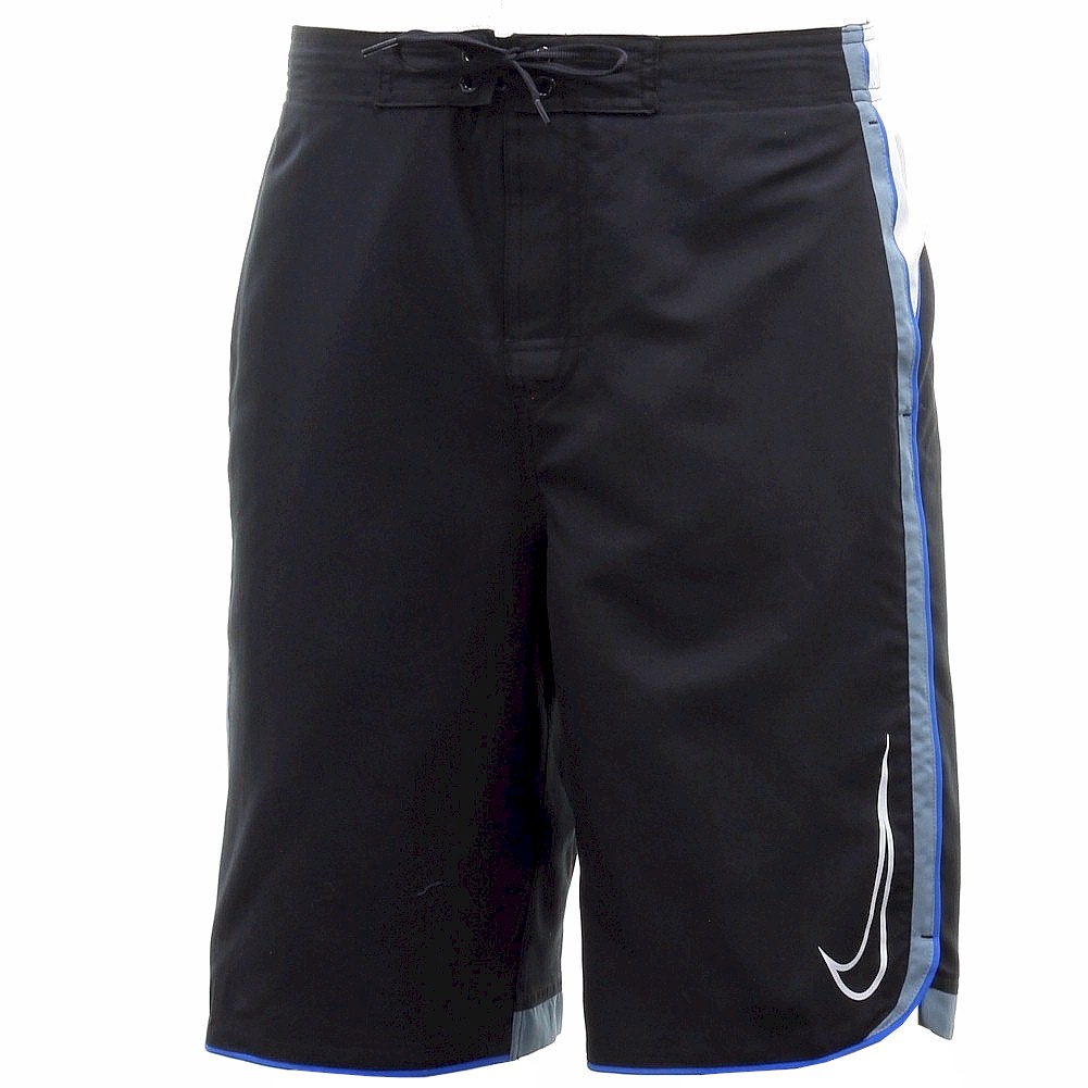 Nike Men's Contrast Piped Swim Trunk Volley Shorts Swimwear - Black - Medium