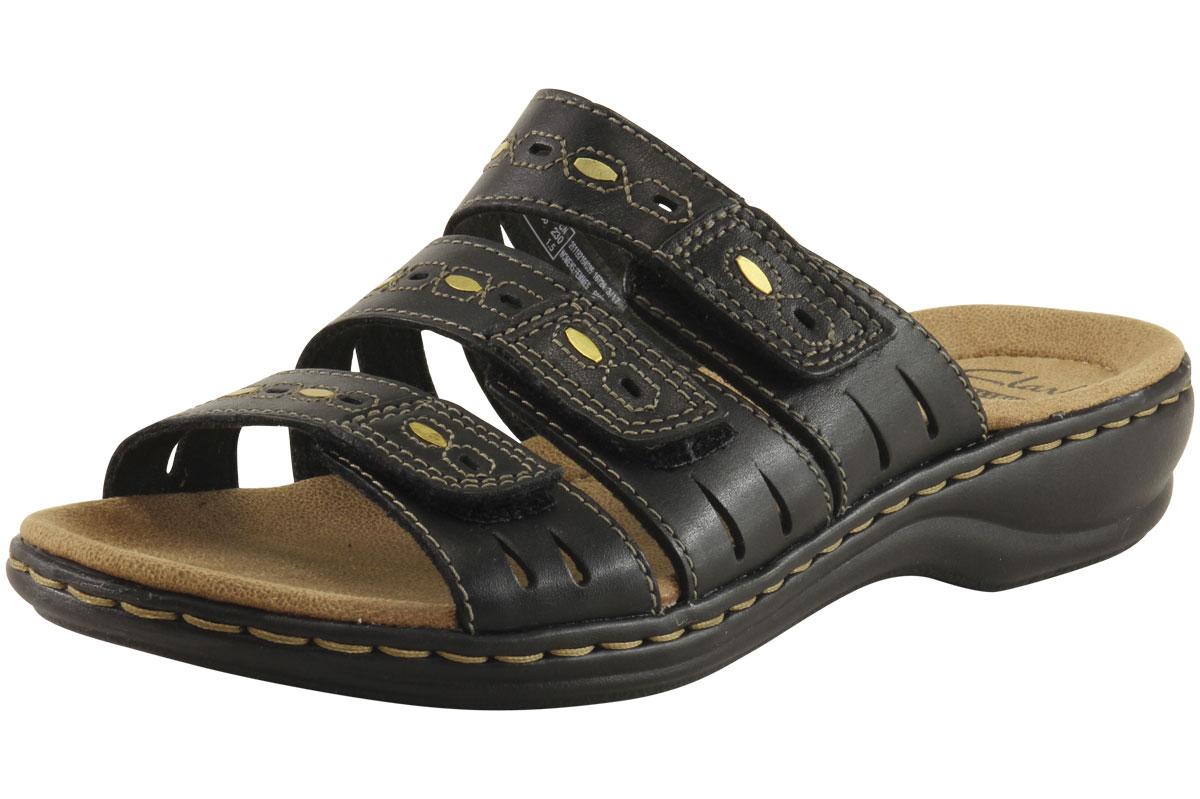Clarks Women's Leisa Broach Sandals Shoes - Black - 6.5 B(M) US