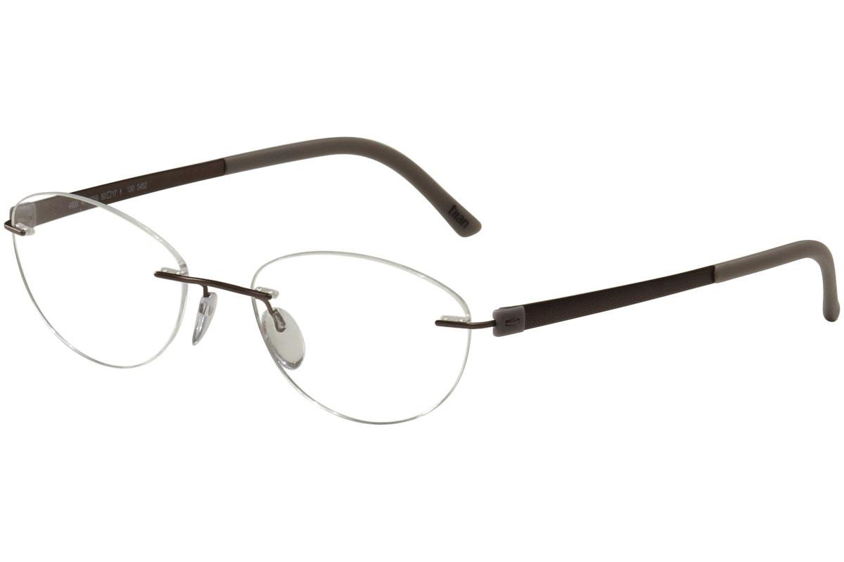 Silhouette Eyeglasses Titan Accent Chassis 5452 Rimless Optical Frame - Lavender   6056 - Bridge 17 Temple 130mm