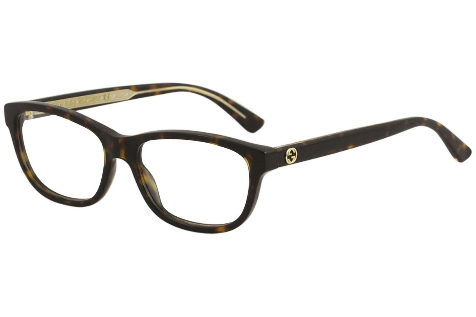 Gucci Women's Eyeglasses GG0315O GG/0315/O Full Rim Optical Frame - Havana   002 - Lens 54 Bridge 16 Temple 140mm