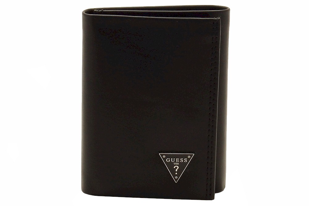 Guess Men S Credit Card Genuine Leather Tri Fold Wallet