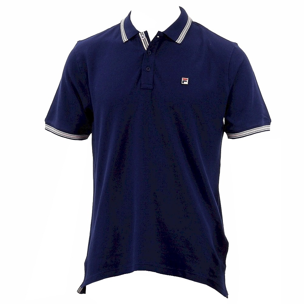 Fila Men's Matcho 3 Short Sleeve Cotton Polo Shirt - Blue - Medium