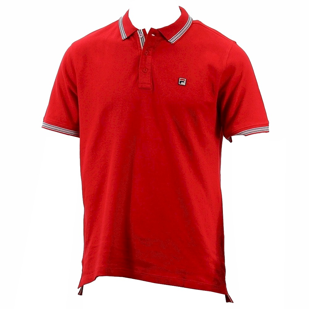 Fila Men's Matcho 3 Short Sleeve Cotton Polo Shirt - Red - Medium