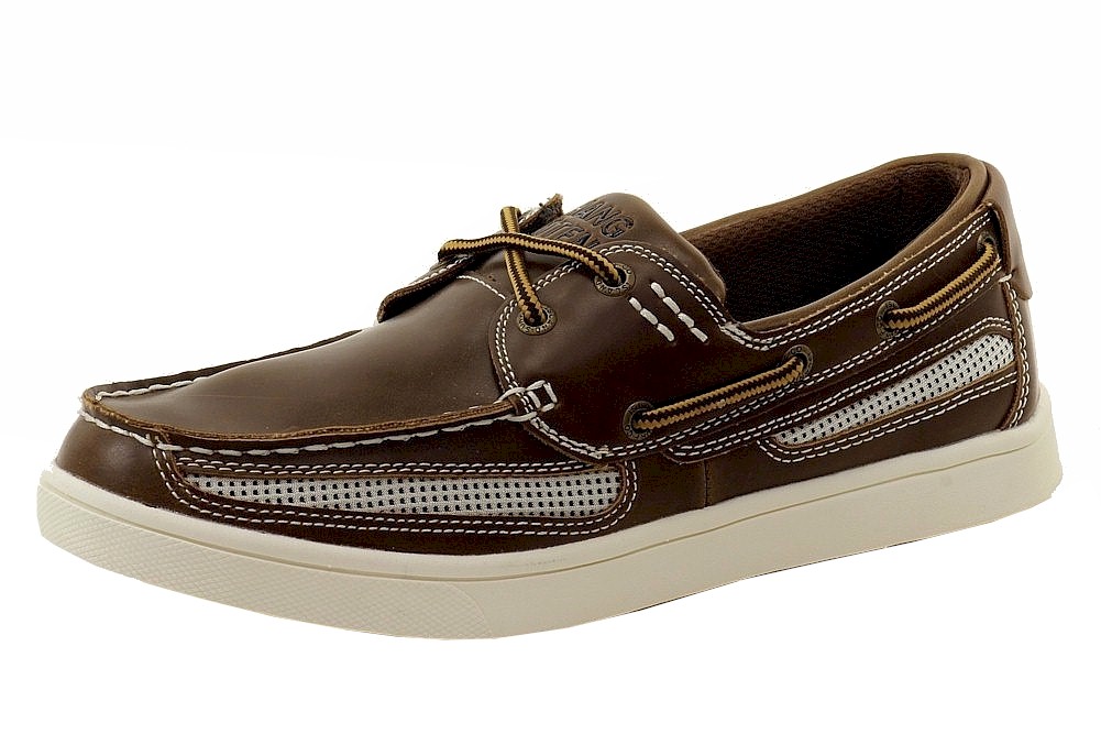 Hang Ten Men's Coronado Lace Up Boat Loafers Shoes - Brown - 9.5 D(M) US