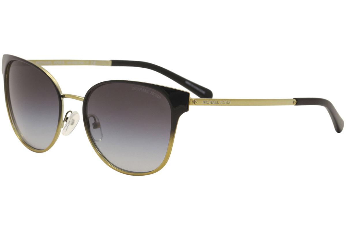 Michael Kors Women's Tia MK1022 MK/1022 Square Sunglasses - Black Gradient Gold/Gray Gradient   118111  - Lens 54 Bridge 17 Temple 140mm