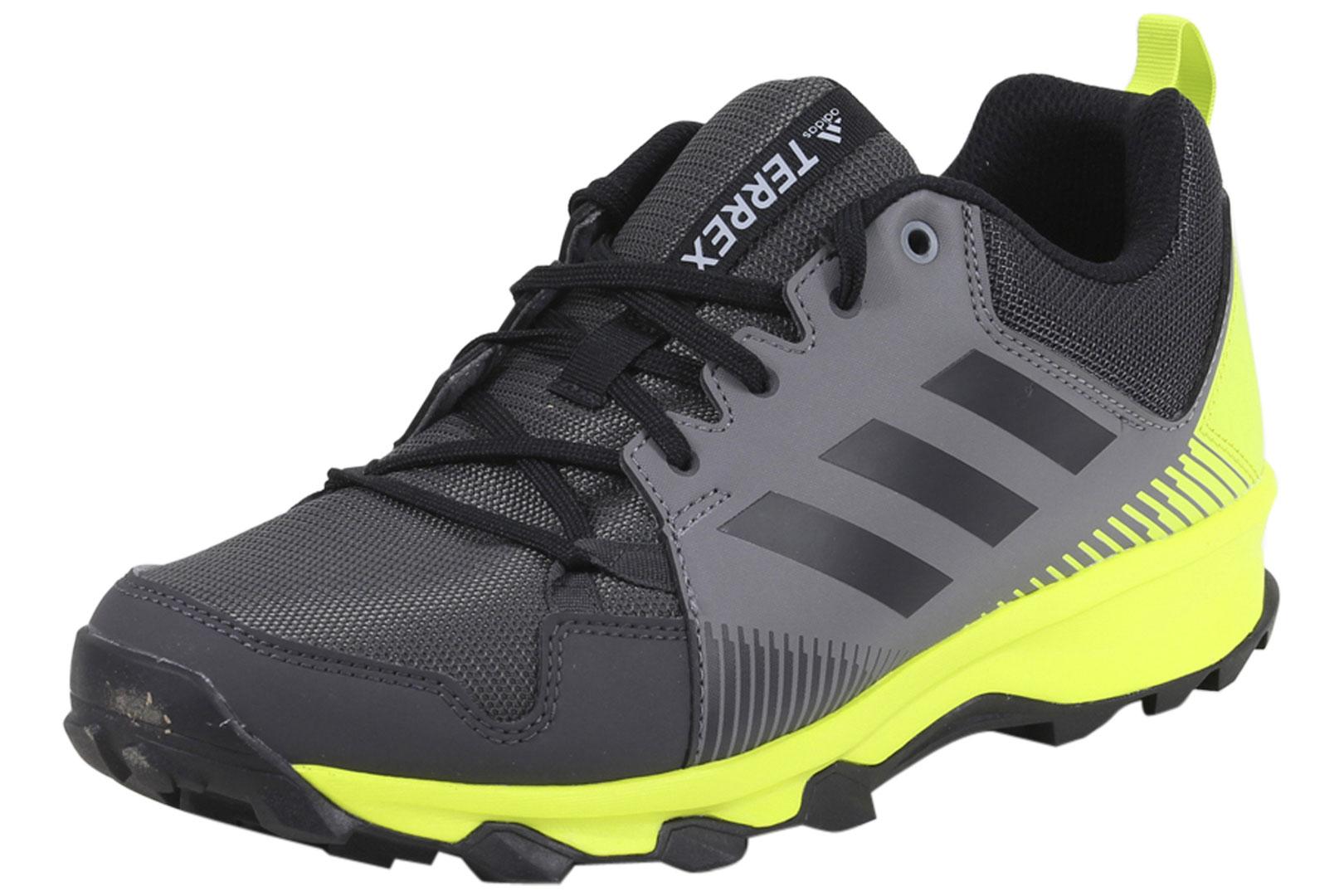 Adidas Men's Tracerocker Trail Running Sneakers Shoes - Grey Four/Black/Semi Solar Yellow - 9.5 D(M) US