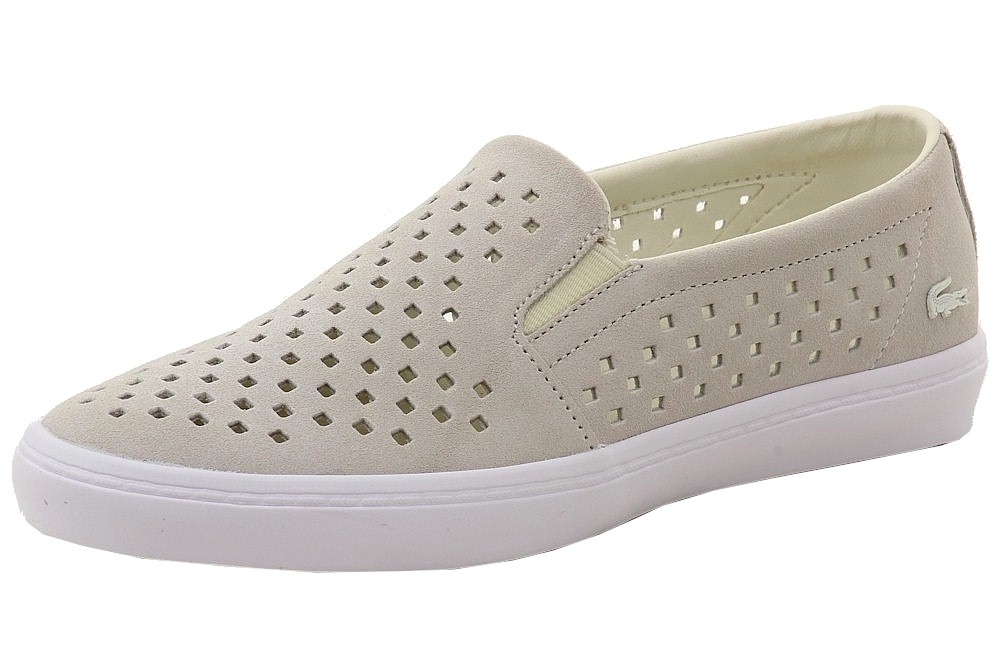 Lacoste Women's Gazon 216 Fashion Slip On Sneakers Shoes - White - 9 B(M) US