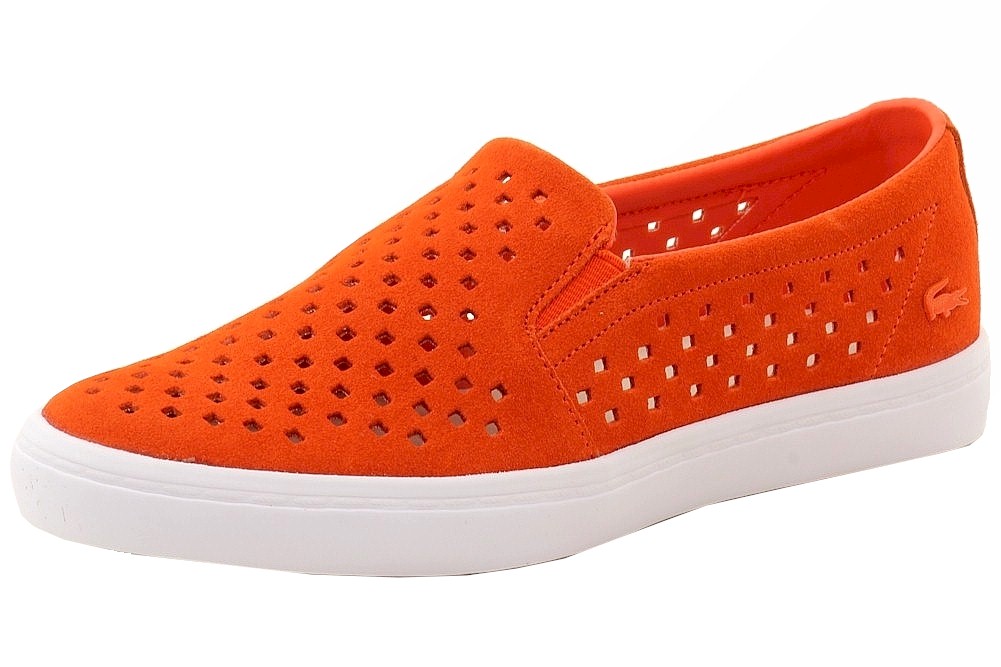 Lacoste Women's Gazon 216 Fashion Slip On Sneakers Shoes - Orange - 8 B(M) US
