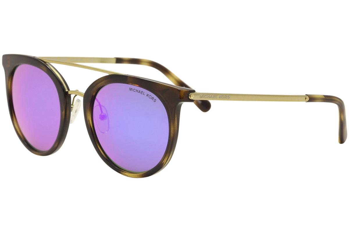 Michael Kors Women's Ila MK2056 MK/2056 Round Sunglasses - Dark Tortoise Gold/Fuchsia Mirror   32704X  -  Lens 50 Bridge 21 Temple 140mm