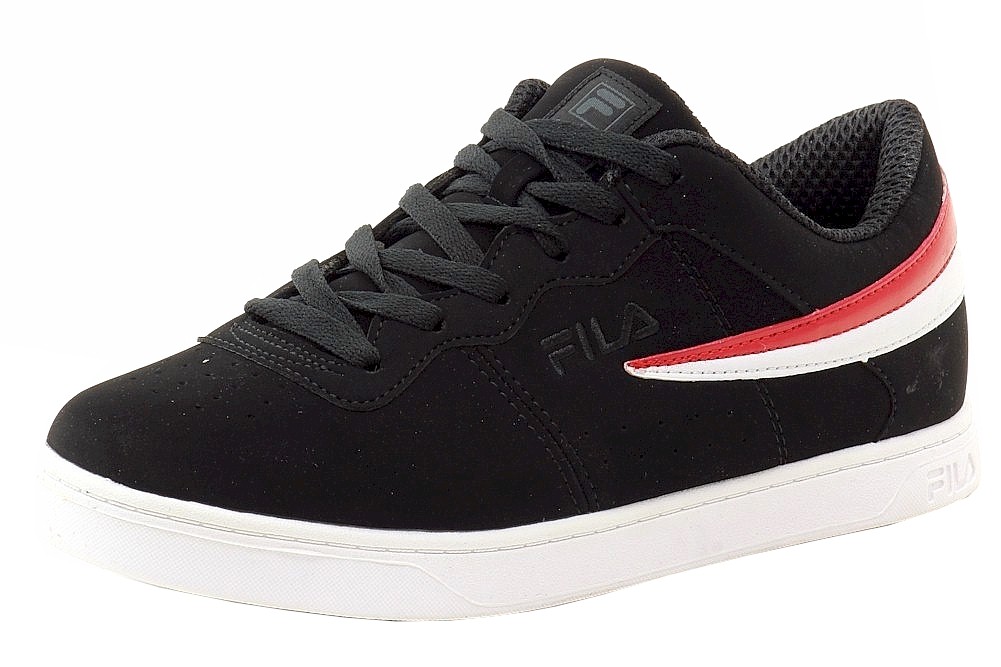 Fila Men's Court 13 Low Fashion Sneakers Shoes - Black Suede/White/Fila Red - 11 D(M) US