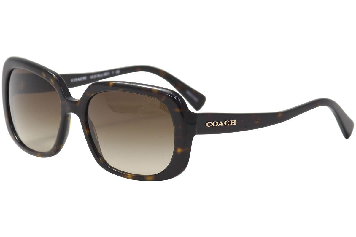 Coach Women's HC8178 HC/8178 Rectangle Sunglasses - Dark Tortoise/Smoke Brown Gradient   512013  - Lens 57 Bridge 17 Temple 140mm